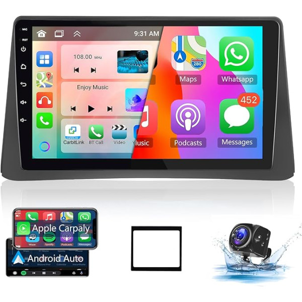 【8 Kern 4+64G】 Hodozzy Carplay Autoradio für Opel Mokka 1 2012-2016/Buick Encore 2013-2015, 9 Zoll Touchscreen Android Autoradio mit Android Auto/WiFi/GPS/RDS/FM/Bluetooth/USB+Rückfahrkamera