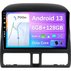 BXLIYER - [6G+128G] - Android 13 - Autoradio für Honda CRV (1998-2006) - Kabellos CarPlay/Android Auto - LED Kamera + MIC - IPS 9 Zoll 2 Din - DAB Lenkradsteuerung Fast-Boot 360-CAM WiFi DSP AHD