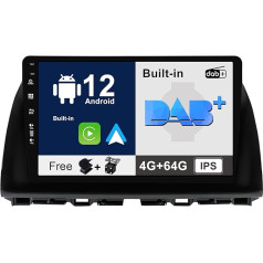 SXAUTO - Iebūvēts DAB - Android 12 IPS auto radio piemērots Mazda CX-5 (2013-2016) - Iebūvēts Carplay/Android Car/DSP - LED kamera + MIC - 4G + 64G - AHD 360 kamera SWC Fast-Boot WiFi - 2 DIN 10,1 collu