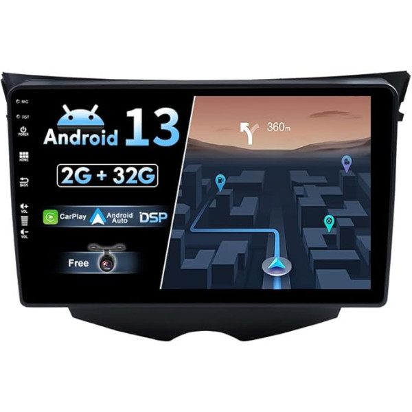 BXLIYER Android 13 IPS Auto Radio piemērots Hyundai Veloster FS (2011-2017) - Iebūvēts CarPlay Android Car - Bezmaksas atpakaļgaitas kamera - 2G + 32G - 9 collu 2 DIN - DAB stūres vadības stūres rats Fast Boot