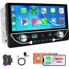 Podofo 2 DIN auto radio Carplay Android automašīnai, 6,86 collu skārienjūtīgais Carplay displejs, atbalsta Bluetooth 5.0/Airplay/FM/EQ/SWC/USB/Type-C ievadi