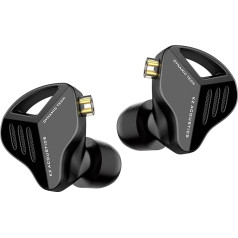 KZ ZVX HiFi In-Ear monitora austiņas Divu dinamisko draiveru austiņas ar noņemamu OFC plakano kabeli 2 pin 0,75 mm audiofilam PC MP3 MP4 (ar mikrofonu, melnas)