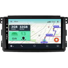 YUNTX [2GB + 32GB] Android 12 auto radio ar navigācijas sistēmu Benz Smart Fortwo 451 (2005-2010) 9 collu skārienjūtīgais ekrāns Bez kameras DAB/GPS/Stūres vadības stūres vadība/MirrorLink/Bluetooth