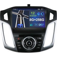 9 collu IPS 2 Din Android 12 auto stereoaparāts Ford Focus 2012-2018 - bezmaksas kamera [8G + 256G], atbalsta stūres vadības ierīci, WiFi, DAB, BT, GPS, Carplay, DSP, RDS