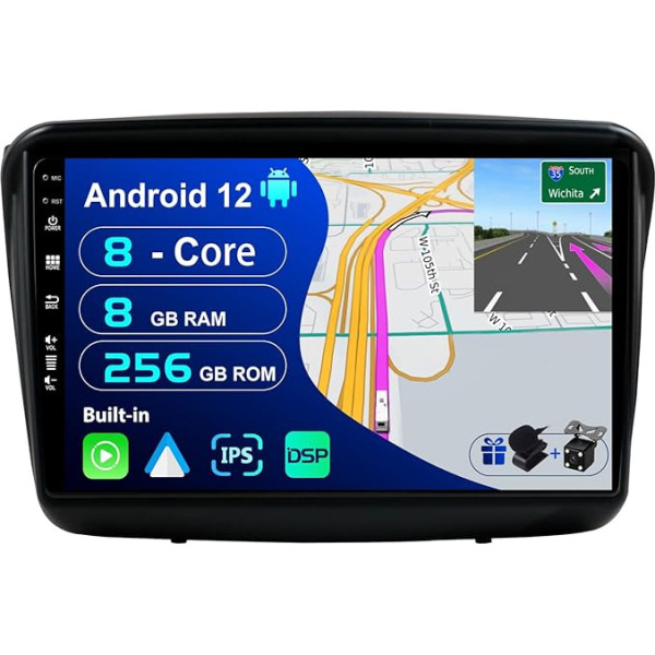 BXLIYER [8G + 256G, 8-core] Android 12 IPS auto radio Mitsubishi Pajero Sport 2 L200 (2008-2016) - Bezvadu CarPlay/Android Car - Kamera un mikrofons - 9 collu 2 DIN - DAB stūres vadības stūres rats Fast-Boot