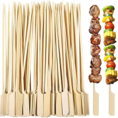 200 Stück Bambus-Paddelspieße, 18 cm, flache Burgerstäbchen, Kinderspieße, Holzspieße, Cocktailspieße, Grillspieße, Schaschlikspieße für Buffets, Partys, Brunnen, Fondue-Stick-Halter