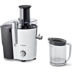 Bosch VitaJuice 2 MES25A0 Juicer, Electric Juicer for Fruit and Vegetables, Large Filling Chute, 1.25 L Juice Container, Multiple Speeds, Dishwasher Safe, 700 W, White/Anthracite