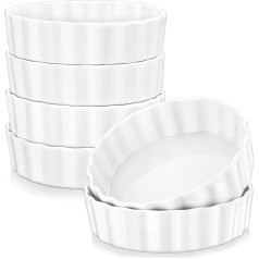 LOVECASA cepšanas forma Porcelāna 6 gabalu kūku cepšanas trauks Creme Brulees 190 ml