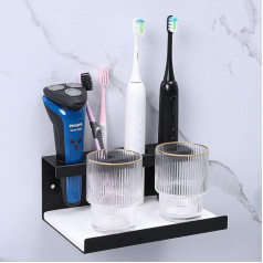 Loyala Toothbrush Holder Electric Toothbrush Holder Wall Mount Electric Toothbrush No Drilling Wall Mounted Water Absorption Base Made of Diatom Mud