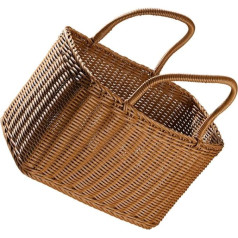 UPKOCH African market basket, braided shopping basket, straw picnic basket, willow vegetable bag, hand-woven fruit basket for storage