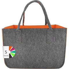 LEVIATAN Felt Bag Shopper Large 30 litre Shopping Bag XXL Salokāms iepirkumu grozs Firewood Bag Apģērbu grozs Toy Bag Dark Grey/Black