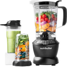 Nutribullet statīvais mikseris, 1200 W jauda, 19 500 apgriezieni minūtē, 1,8 L BPA nesaturošs trauks, 2 ātrumi, impulsa funkcija, ekstrakta funkcija, piemērots karstām sastāvdaļām, ar trauciņiem To Go