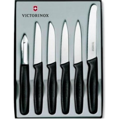 Victorinox Swiss Classic Gemüsemesser-Set 6-cilindru komplekts, melns