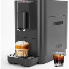 Milpoog Espresso Machine, Compact Automatic Espresso Machine with Grinder, Touch Screen, 4 Types of Coffee for Home and Office, Black (ES320)