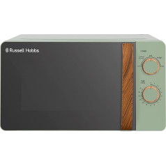 Russell Hobbs RHMM713MG-N 17 Litre Manual Microwave Oven - Matt Green Wood Effect Handle and Regulator