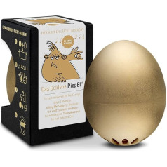 Das goldene PiepEi - Singende Eieruhr zum Mitkochen - Eierkocher für 3 Härtegrade - Goldene Hochzeit Geschenk - Lustiges Kochei - Musik Eggtimer - Brainstream