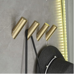 Beelee 4 Pack Brushed Gold dvieļu pakaramie, mēteļu pakaramie, sienas āķi, mēteļu pakaramie vannas istabai, lielas slodzes mēteļu pakaramie, pakaramie ar āķiem