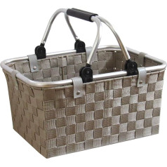 wm Homebase Shopping Basket Polypropylene Braided with Handles in Cream 40 x 30 x 33 cm