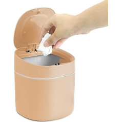 SVUPUE Mini-Mülleimer, Schreibtisch-Mülleimer mit Deckel, Mini-Schreibtisch-Mülleimer, Mini-Kosmetikeimer, tragbar mit abnehmbarem Deckel, geeignet für Badezimmer, Couchtisch, Rosa