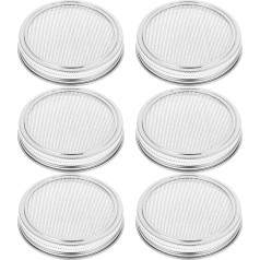 BESTonZON Sprout Jar Lid Nerūsējošā tērauda dīgtspējas stikla vāks 86 mm Pack of 6 Dīgtspējas vāks siets vāks stikla konservēšanas burkai Audzēšanas dīgstu sēklas dīgtspējas sistēma Dīgstu audzēšana Dīgstu audzēšana