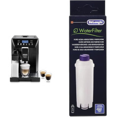 De'Longhi Eletta Evo ECAM 46.860.B Fully Automatic Coffee Machine with LatteCrema Milk System Black & Original Water Filter DLSC002 - Accessories for De'Longhi Fully Automatic Coffee Machines with Water Filter, White