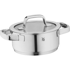 WMF Compact Cuisine Augsts katls 16 cm Stikla vāks Cromargan Pulēts nerūsējošais tērauds Inside Scale Saliekams katls Indukcija