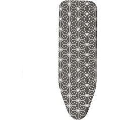 Vinsani Modern Ironing Board Cover Multi Fit Foam Back Padding 100% Cotton Easy Fit 140 x 52 см Made in EU - Grey Star (гладильная доска в комплект не входит)