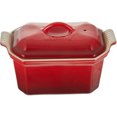 Le Creuset, taisnstūrveida terīne, ar presi, 19 x 11,4 cm, 0,6 l, keramika, ķirsis