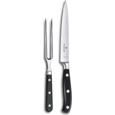 Victorinox, Grand Maître, Profi Tranchier-Set, 2-teilig, Extra Scharfe Klinge, 20 cm, Robuster Kunststoffgriff, Rostfreier Stahl, schwarz