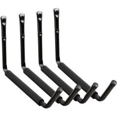 Heavy Duty Garage Storage Hooks, Wall Mounted Indoor Hanging Rack for Kayak, Canoe, Surfboard, Snowboard, Ski Board, Ladder, Folding Chairs, Bike and Tools (4 Pack)