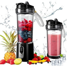 QIANCHEN® Blender Smoothie Maker, USB statīva mikseris, Mini portatīvais blenderis, portatīvais blenderis, Smoothie Maker to Go, statīvais mikseris 500 ml, BPA-Free, jaudas indikators un skalas diagramma