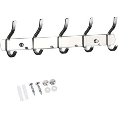 ERFGT Modern Stainless Steel Coat Hook, Hook Rack, Wall Hook, Wall Mount Hook, Coat Rack, for Jackets, Clothes, Suitable for Bathroom, Bedroom, Kitchen