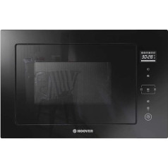 Hoover H-MICROWAVE 500 HMBG25/1GDFB, integrēta mikroviļņu krāsns ar grilu, 25 L, digitālā, bez rāmja, 5 jaudas līmeņi, 6 automātiskās programmas, pagrieziena galds 31,5 cm, ātra palaišana, 900 W/1000 W, melna