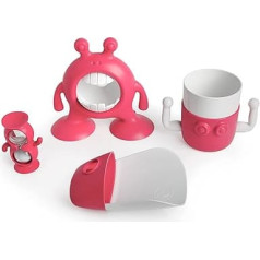 Prince Lionheart 7370 EYEFAMILY Bathroom Set: More Fun & Brighter Smiles Fuchsia Red