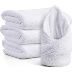 Sibba 3 roku dvieļu komplekts Mikrošķiedras mazgāšanas dvieļu komplekts Balti dvieļi Flannels Wash Cloth Cotton Super Soft Guest Towel for Hotel Bathroom Facial Beauticians Spa Salon 30 x 70 cm