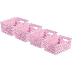 Curver My Style Rectangular Storage Basket, Small, 4 Litre, Pink