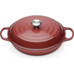 Le Creuset Signature Cast Iron apaļais profesionālais kastrols, diametrs 30 cm, 3,5 l, piemērots visiem plīts veidiem, ieskaitot indukcijas, 5,555 kg, bordo, 21180307502430