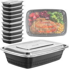 20 Stück 940 ml Meal Prep Containers Reusable 1 Compartment, Reusable Food Storage Containers with Lids, BPA Free Meal Prep Containers, Plastic Food Storage Trays, Microwavable Freezer Dishwasher Safe