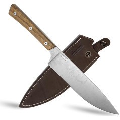 BPS Knives Rosemary - Kochmesser mit Lederscheide - Superscharfes Profi-Kochmesser - Hochwertiges Küchenmesser aus Edelstahl - Geschenk für Männer und Frauen