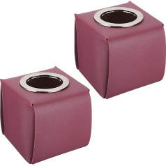 PATIKIL Pack of 2 Cloth Box Cover PU Leather Square Decorative Napkins Paper Towel Dispenser Holder for Worktop Home Office Car Dark Pink