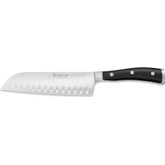 Wüsthof Classic Ikon Santoku nazis, kalts nerūsējošais tērauds, garš, zobains asmens, īpaši ass, Āzijas virtuves nazis