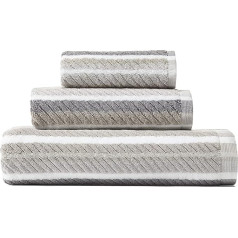 Tommy Bahama - Bath Towels Set, Highly Absorbent Cotton Bathroom Decor, Fade Resistant (Ocean Bay Grey, 3-Piece)