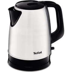 Tefal Wasserkocher KI150D | 1,7 litra | 2400 Watt | Kabellos | 360° Sockel | Herausnehmbarer Antikalkfilter | Edelstahl/ Schwarz