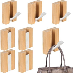 QILICZ Hook Rail Pack of 8 Coat Hooks Wall Hooks for Jackets, Scarves, Bags, Backpacks, Towels and Multi-Purpose Wall Hooks Wooden Hooks Wardrobe