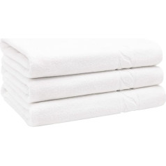 ZOLLNER Set of 3 Bath Towels with Cable Knit, Cotton, Approx. 70 x 140 cm, White