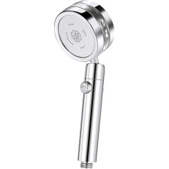 VANTHEIR Hochdruck-Duschkopf, universal, wassersparend, 100 mm Sprüh- und Stopp-Knopf verstellbar, 360° drehbarer Turbolader-Duschkopf mit Filter