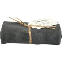 Solwang Hand Towel Knitted in Dark Grey H93