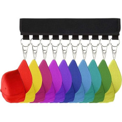 1 Set Cap Organizer Hanger, 10 Baseball Cap Holder, Hat Organizer for Closet, Foldable Hangers, Foldable Clothes Airer for Travel(Black)