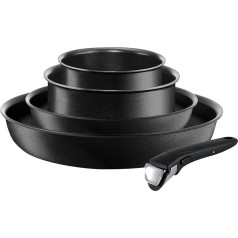 Tefal L6549102 Performance pannu un katlu komplekts, 5 daļas, ar nelīpoša materiāla pārklājumu, piemērots indukcijai, sākumkomplekts, melns