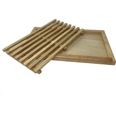 HTUK® Schneidebrett aus Holz, rechteckig, mit Auffangschale, leicht zu reinigen, 40 x 25 x 2,5 cm